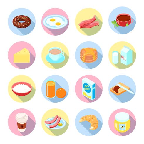 490x490 Breakfast Icon Flat Set