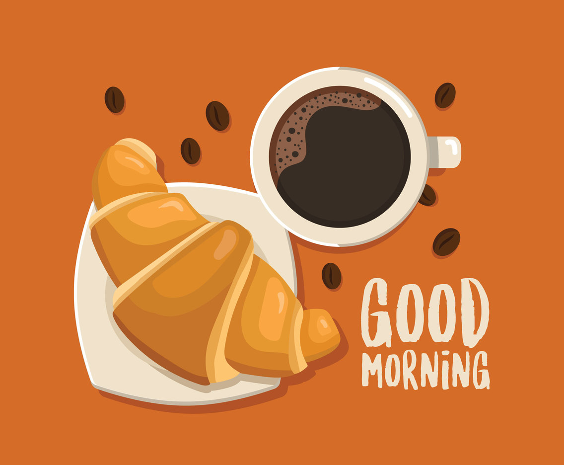 Coffe And Croissant For Breakfast Vector Art Graphics 1136x936 Coffe And Croissant For Breakfast Vector Art Graphics