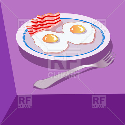 Fried Eggs With Bacon On Plate 400x400 Fried Eggs With Bacon On Plate