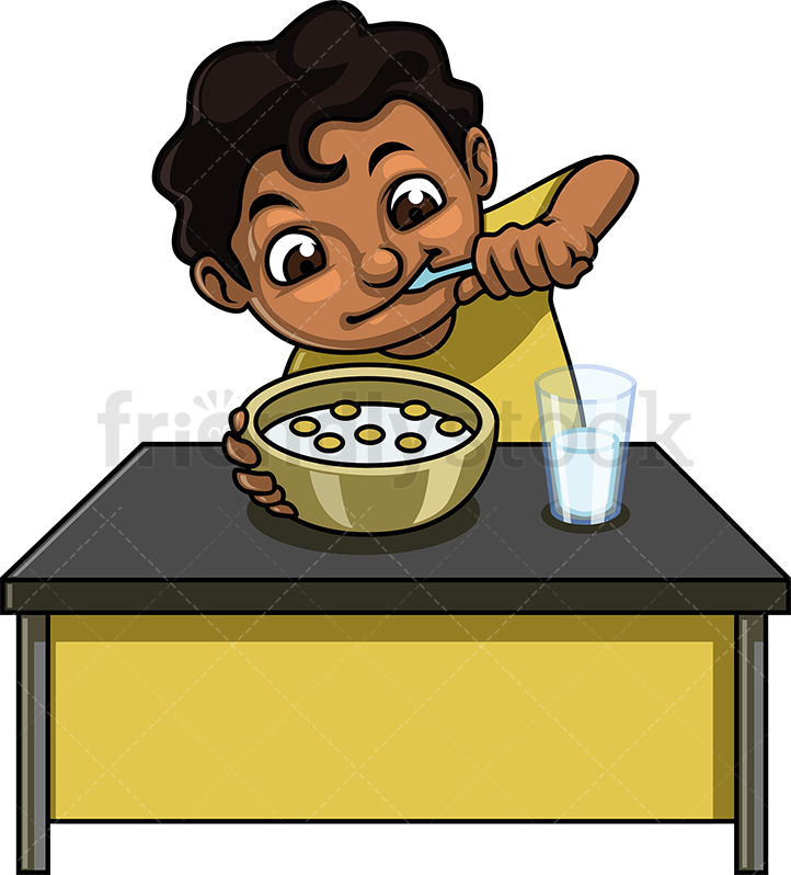 Little Boy Eating Cereal Breakfast Cartoon Clipart Vector 722x798 Little Boy Eating Cereal Breakfast Cartoon Clipart Vector