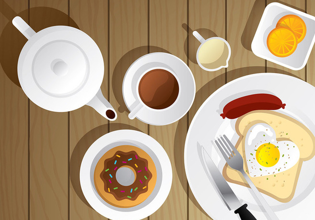 Teapot And Breakfast Vector Scene Free Vector Download 632x443 Teapot And Breakfast Vector Scene Free Vector Download