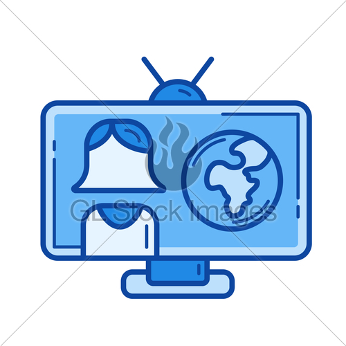 500x500 Breaking News Line Icon Gl Stock Images