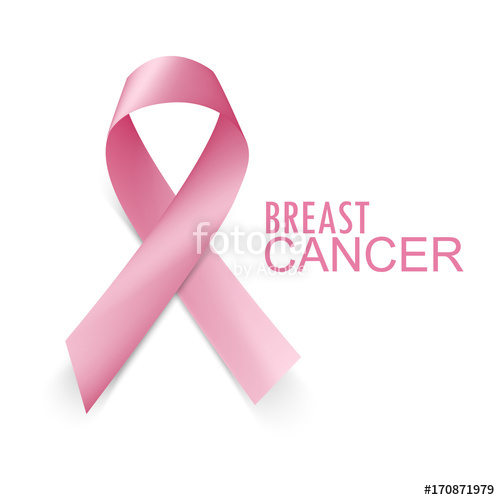 500x500 Realistic Pink Ribbon, Breast Cancer Awareness Ribbon, Vector