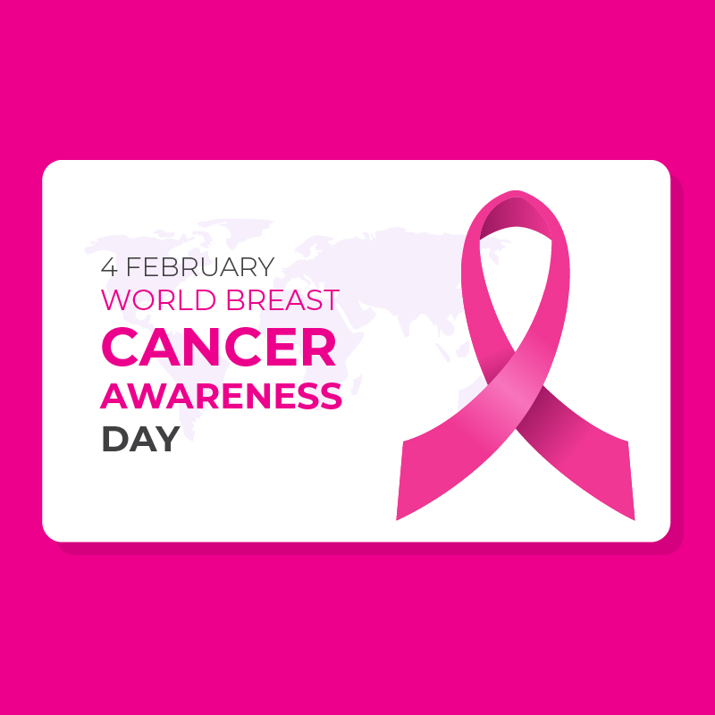 800x800 World Breast Cancer Awareness Day Card Design Free Vector