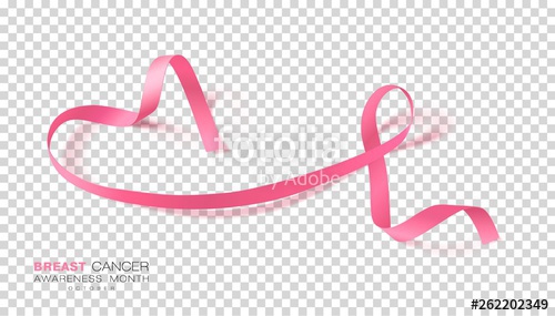 500x285 Breast Cancer Awareness Month Pink Color Ribbon Isolated