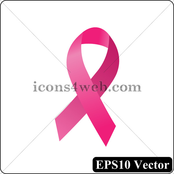 600x600 Breast Cancer Ribbon Icon Vector