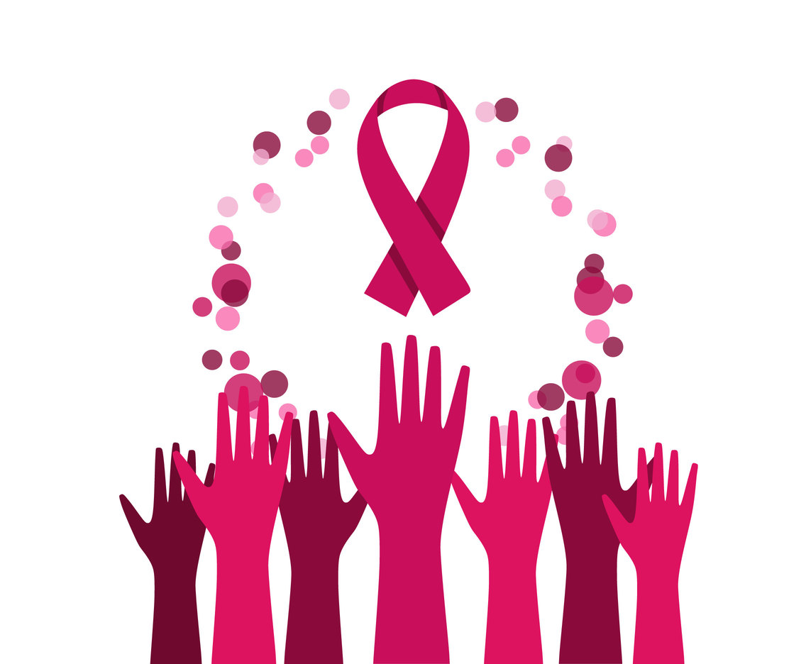 1136x936 Reaching Hands Breast Cancer Ribbon Vector Vector Art Graphics