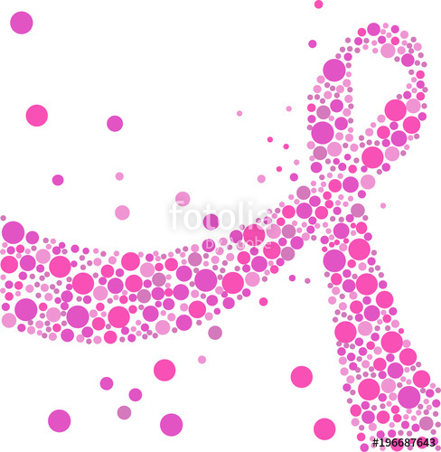 Pink Awareness Breast Cancer Ribbon Made Of Circles Vector Stock 488x500 Pink Awareness Breast Cancer Ribbon Made Of Circles Vector Stock