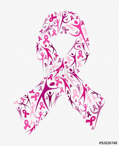 410x500 Breast Cancer Awareness Pink Ribbon Shape Social Stock Image