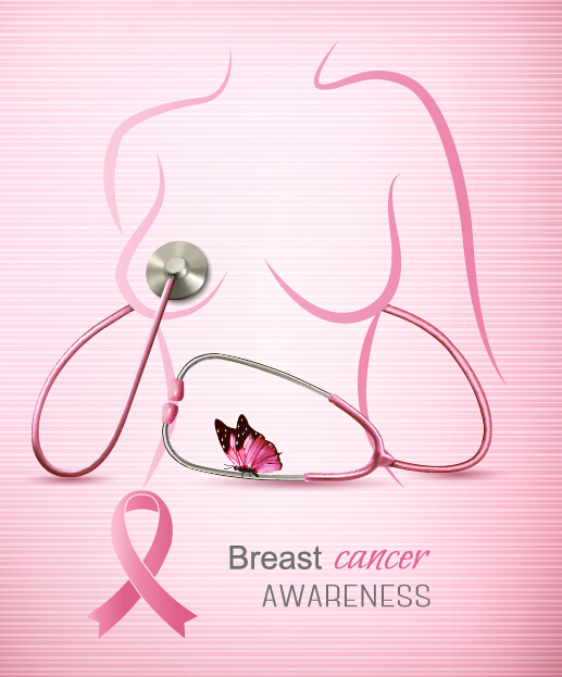 517x623 Breast Cancer Awareness Advertising Posters Pink Styles Vector