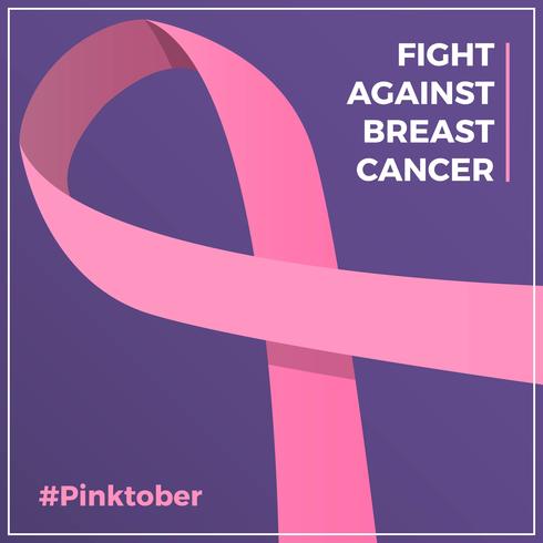 490x490 Flat Breast Cancer Awareness Social Media Vector Background
