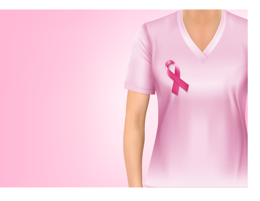 848x657 Pink T Shirt With Ribbon And Breast Cancer Background Vector