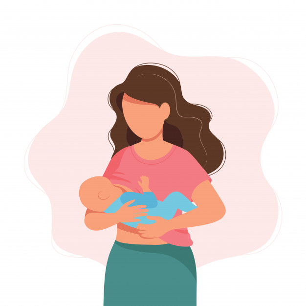 626x626 Breastfeeding Illustration, Mother Feeding A Baby With Breast