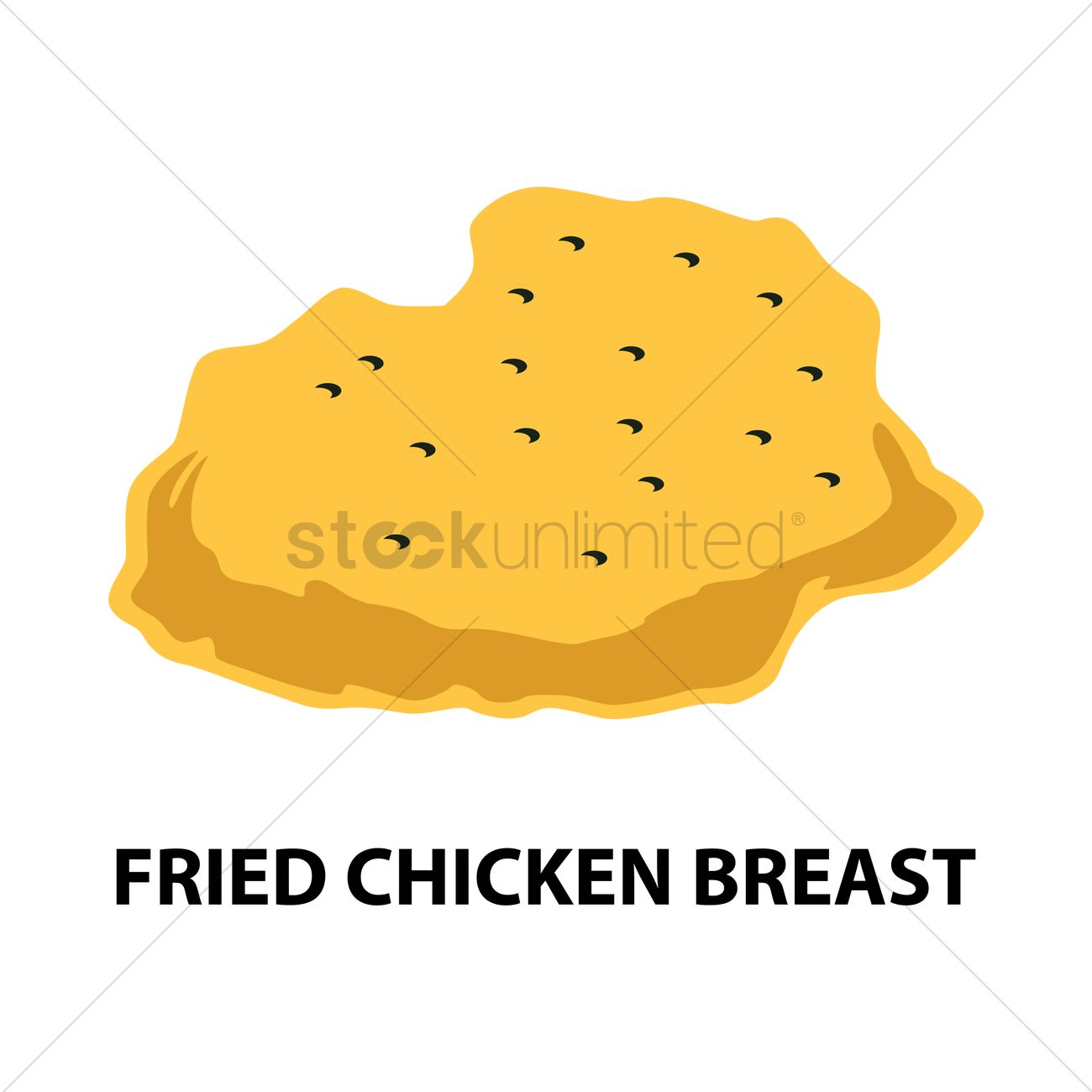 1300x1300 Fried Chicken Breast Vector Image