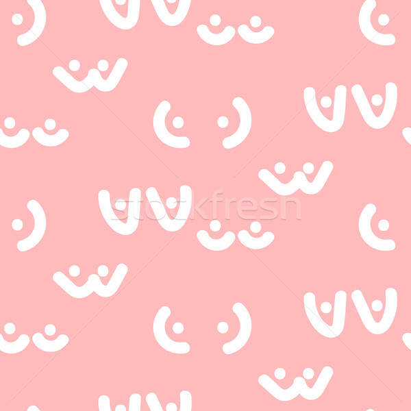 600x600 Woman Breast Vector Seamless Pattern Vector Illustration