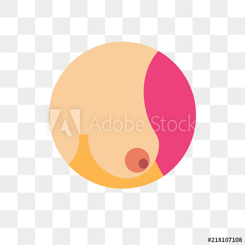 500x500 Breast Vector Icon Isolated On Transparent Background, Breast Logo
