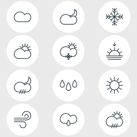 450x450 Vector Illustration Of Weather Icons Editable Pack Of Sun