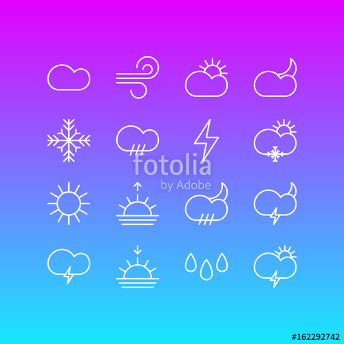 500x500 Vector Illustration Of Weather Icons Editable Pack