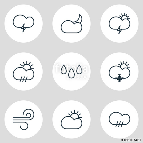 500x500 Vector Illustration Of Atmosphere Icons Editable Pack Of Drip