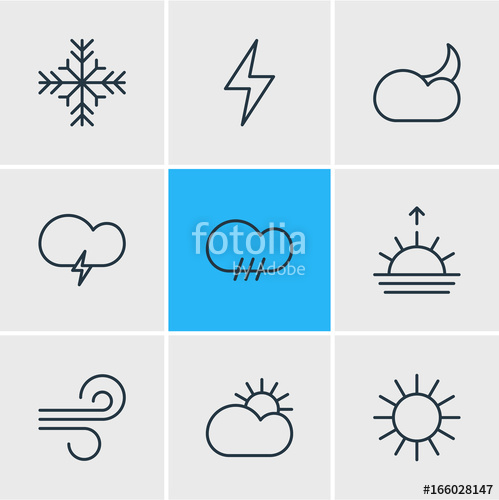 499x500 Vector Illustration Of Weather Icons Editable Pack Of Breeze