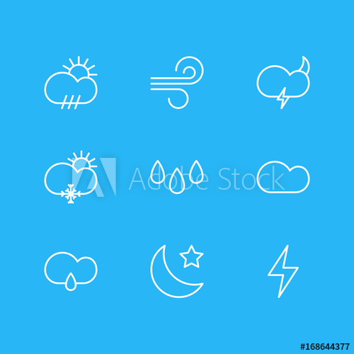 500x500 Vector Illustration Of Weather Icons Editable Pack Of Drip