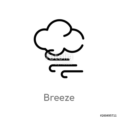 500x500 Outline Breeze Vector Icon Isolated Black Simple Line Element