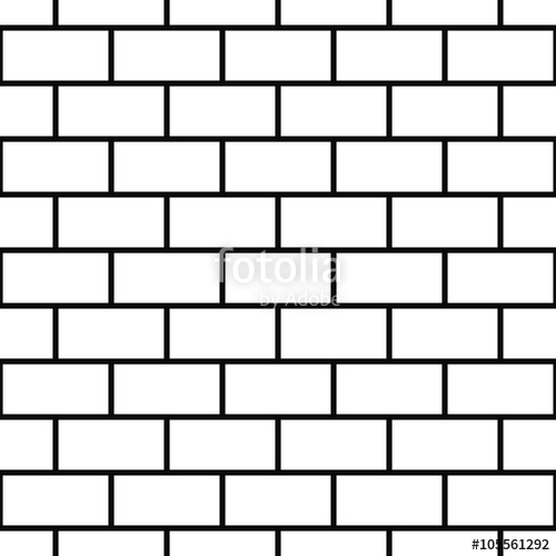 500x500 Repeating Black And White Vector Brick Pattern Stock Image