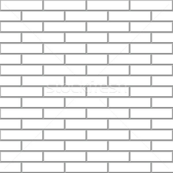 600x600 Seamless White Brick Wall Vector Pattern Vector Illustration