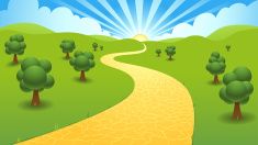 235x132 Follow The Yellow Brick Road Vector Art Illustration Nm Site