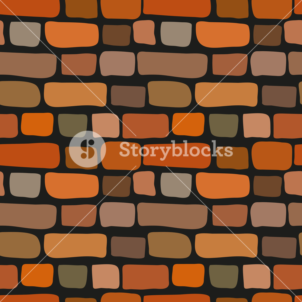 1000x1000 Simple Style Seamless Cute Cartoon Brick Wall Texture Vector Red