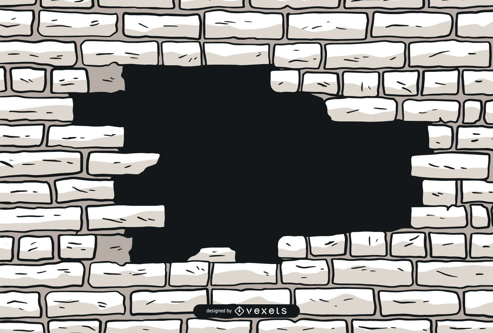 1700x1149 Crumbling Brick Wall Vector