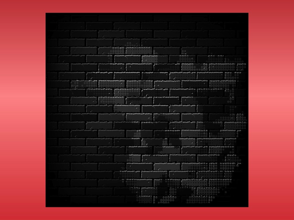 1024x768 Dark Brick Wall Vector Art Graphics