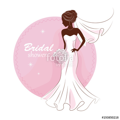 Bridal Shower Invitation Young Beautiful Bride Is In An Elegant 500x500 Bridal Shower Invitation Young Beautiful Bride Is In An Elegant