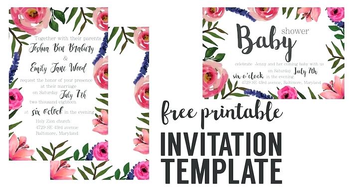 Floral Invite Free Printable Invitation Templates Template 700x375 Floral Invite Free Printable Invitation Templates Template