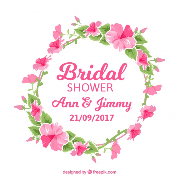 Floral Watercolor Wreath Of Bridal Shower Party Vector Free Download 626x626 Floral Watercolor Wreath Of Bridal Shower Party Vector Free Download