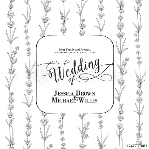 Wedding Invitation With Blossom Lavender Bridal Shower Card 500x500 Wedding Invitation With Blossom Lavender Bridal Shower Card