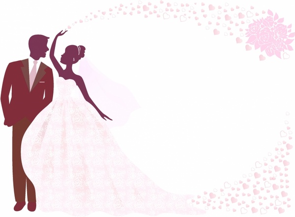 Bride And Groom Silhouette Free Vector In Adobe Illustrator 600x442 Bride And Groom Silhouette Free Vector In Adobe Illustrator