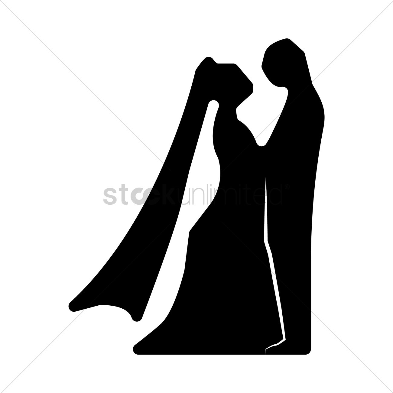 Bride And Groom Silhouette Vector Image 1300x1300 Bride And Groom Silhouette Vector Image