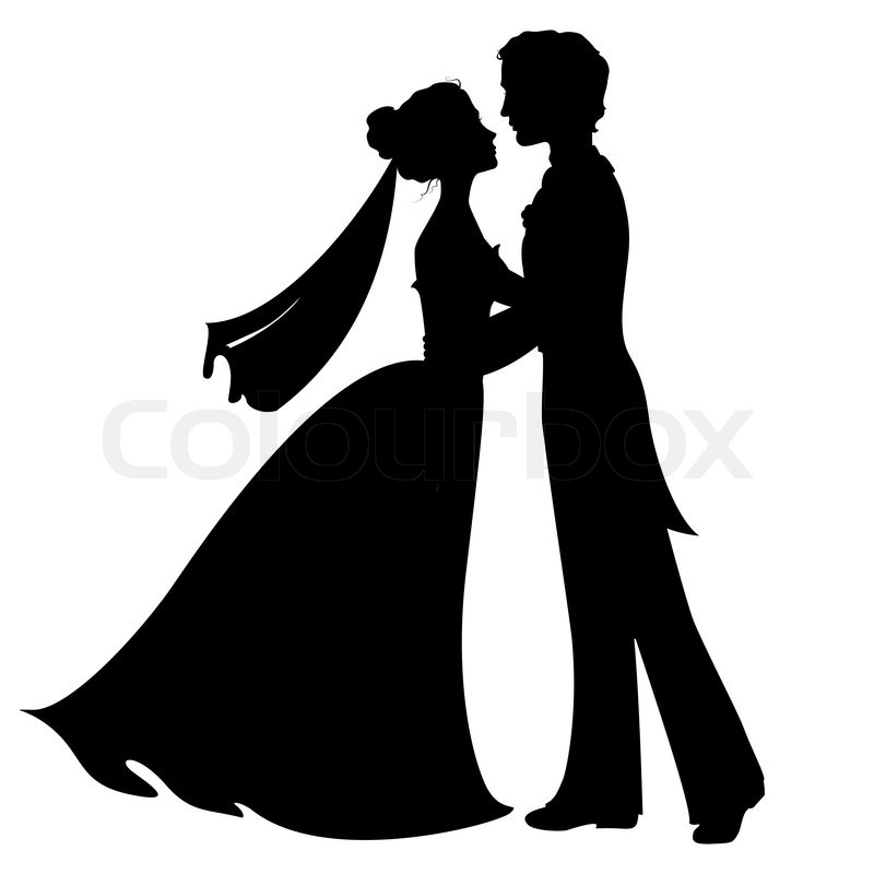 Silhouettes Of Bride And Groom Stock Vector Colourbox 800x800 Silhouettes Of Bride And Groom Stock Vector Colourbox