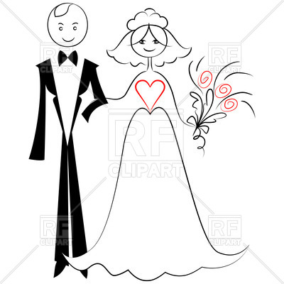 Sketch Of Bride And Groom Vector Image Of People 400x400 Sketch Of Bride And Groom Vector Image Of People