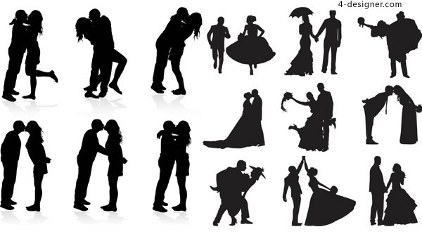 Designer The Bride And Groom Silhouette Vector Material 600x333 Designer The Bride And Groom Silhouette Vector Material