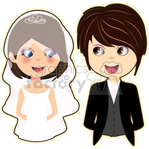 Bride And Groom Cartoon Character Vector Image Clipart Royalty 300x300 Bride And Groom Cartoon Character Vector Image Clipart Royalty