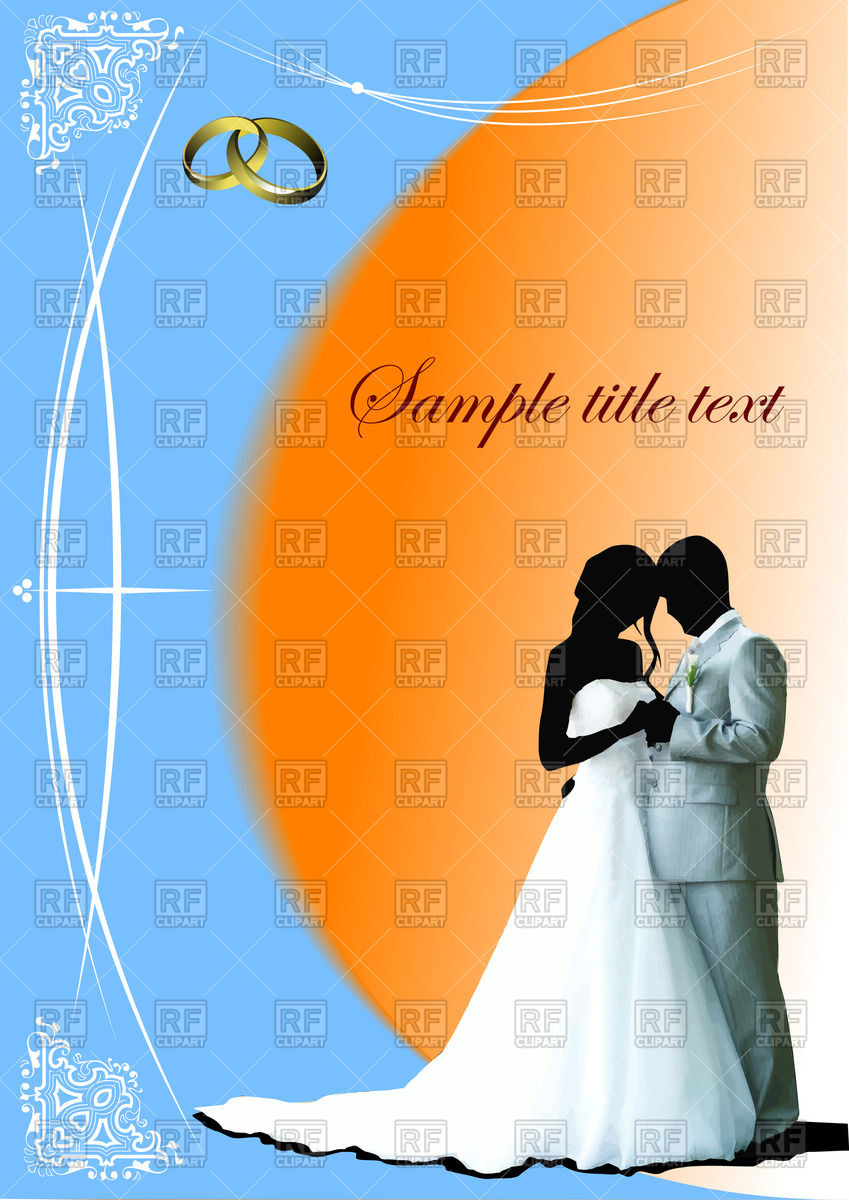 Cover For Wedding Album With Bride And Groom Vector Image 849x1200 Cover For Wedding Album With Bride And Groom Vector Image