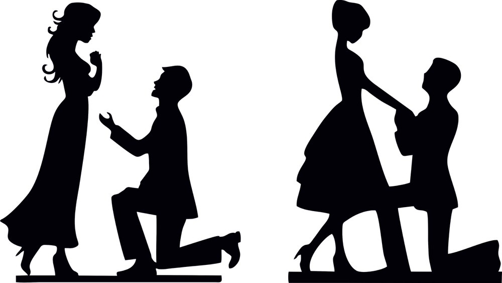 Bride Groom Silhouette Vector Graphic Design Vector 1000x563 Bride Groom Silhouette Vector Graphic Design Vector