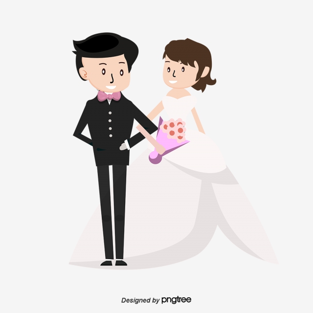 640x640 Cartoon Bride And Groom Vector Material, Character, Wedding