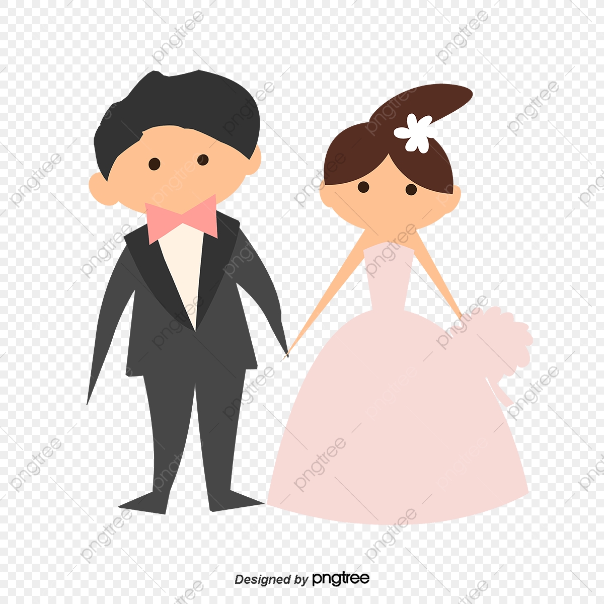 1200x1200 Cartoon Bride And Groom Vector Material, Wedding, Balloon, Bouquet