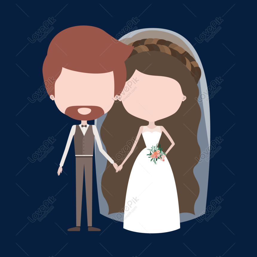 860x860 Cartoon Married Bride Groom Vector Material Png Image Picture Free