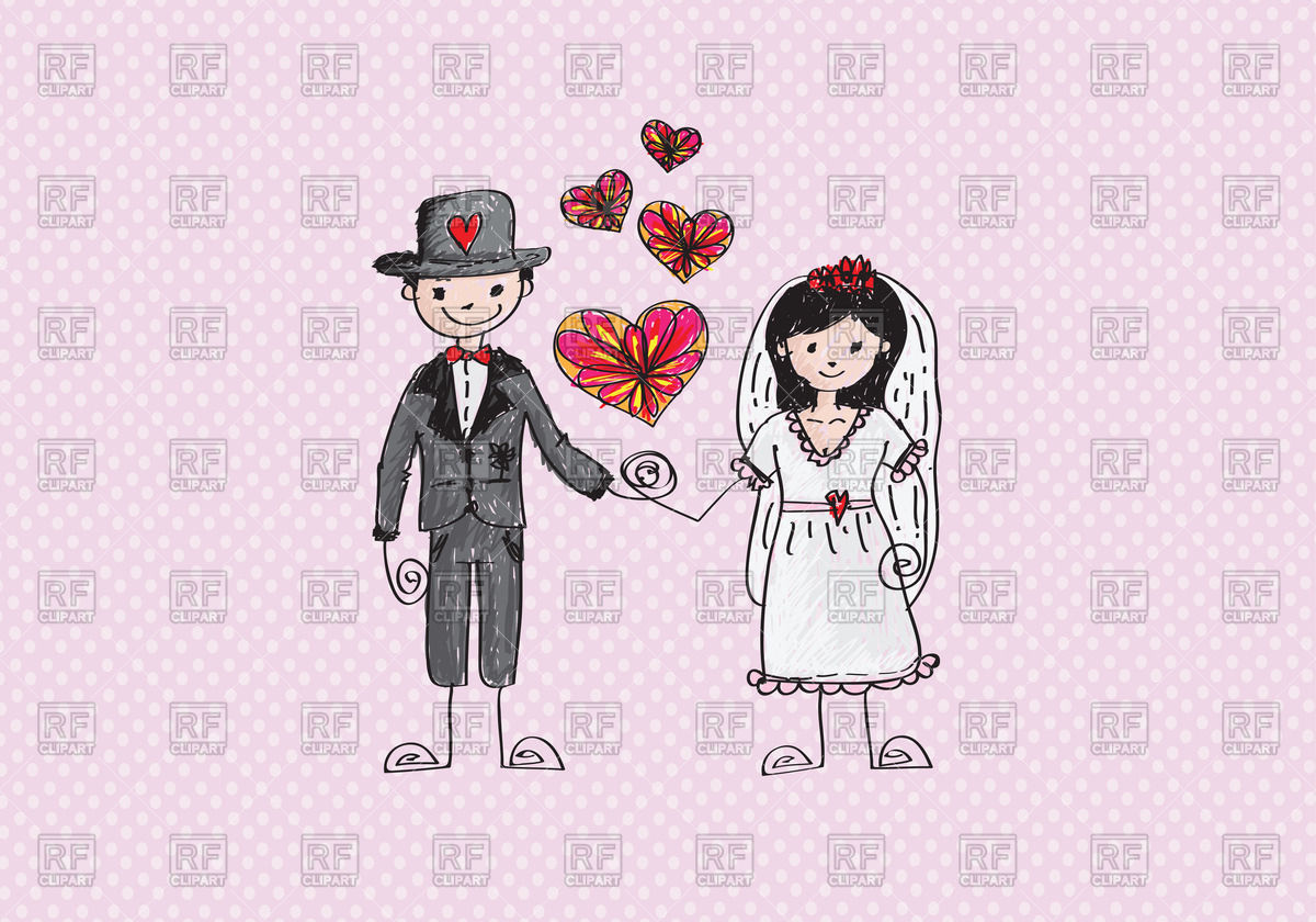 1200x840 Colorful Sketch Of Bride And Groom Vector Image Of People Tumdee