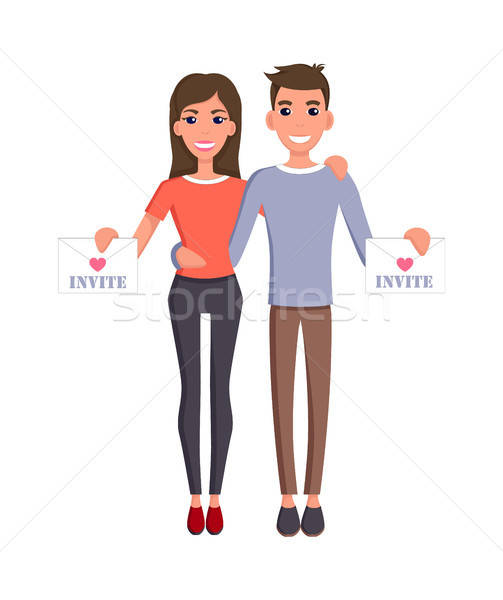 503x600 Invite Letters Of Bride, Groom Vector Illustration Vector