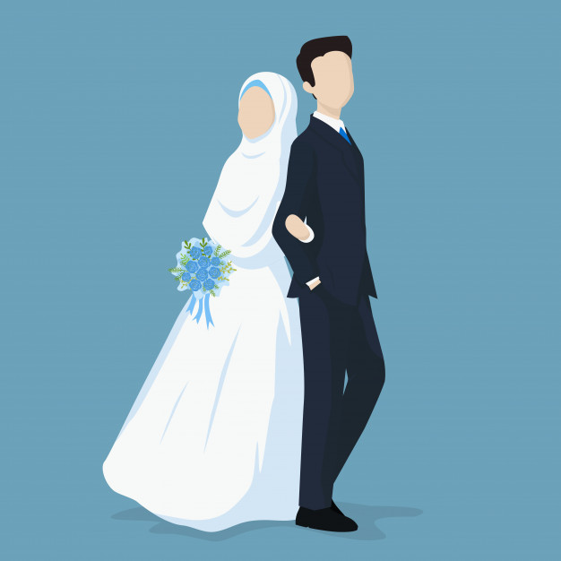 626x626 Muslim Bride And Groom Vector Premium Download